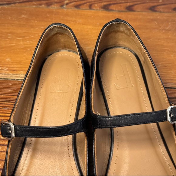 Flattered Camila Black Leather Mary Jane Flats Buckle Women's Sz 7 / EU 37 Spain - Picture 6 of 10